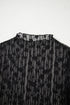 Sheer Floral Lace Long Sleeve Slim Fit Top